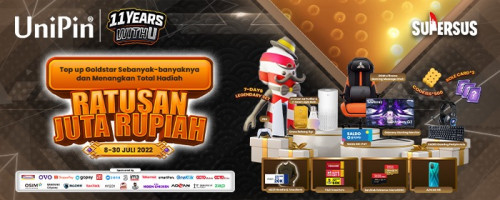 #11yearswithU – Promo Anniversary Berhadiah Ratusan Juta Rupiah untuk Top Up Goldstar di UniPin!